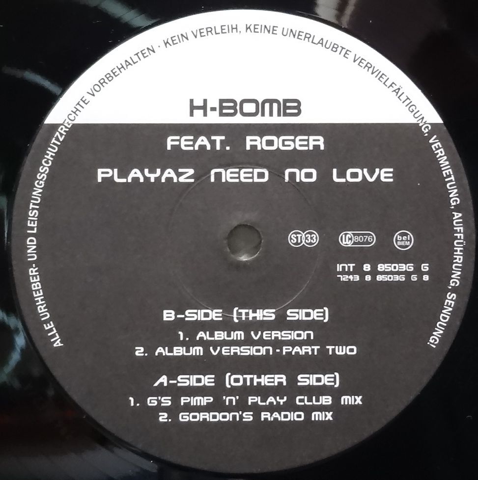 【H Bomb feat Roger Troutman Playaz Need No Love】 [♪HZ]　(R6/4)_画像1