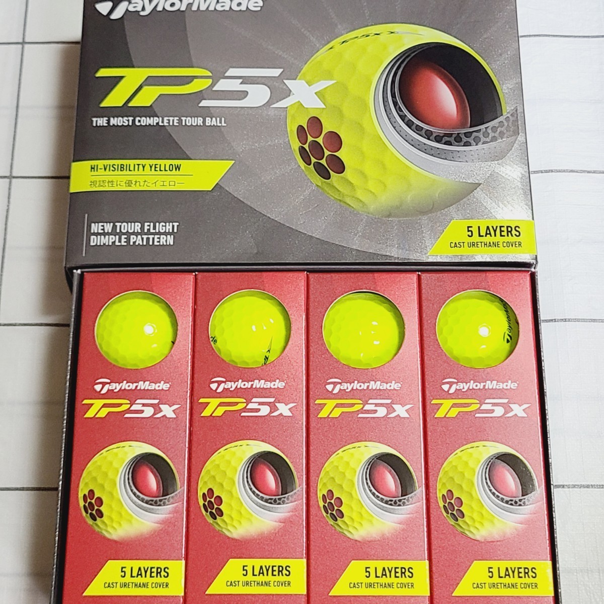 TaylorMade テーラーメイド TP5x イエロー 2021年モデル ゴルフボール 5ダース_画像2