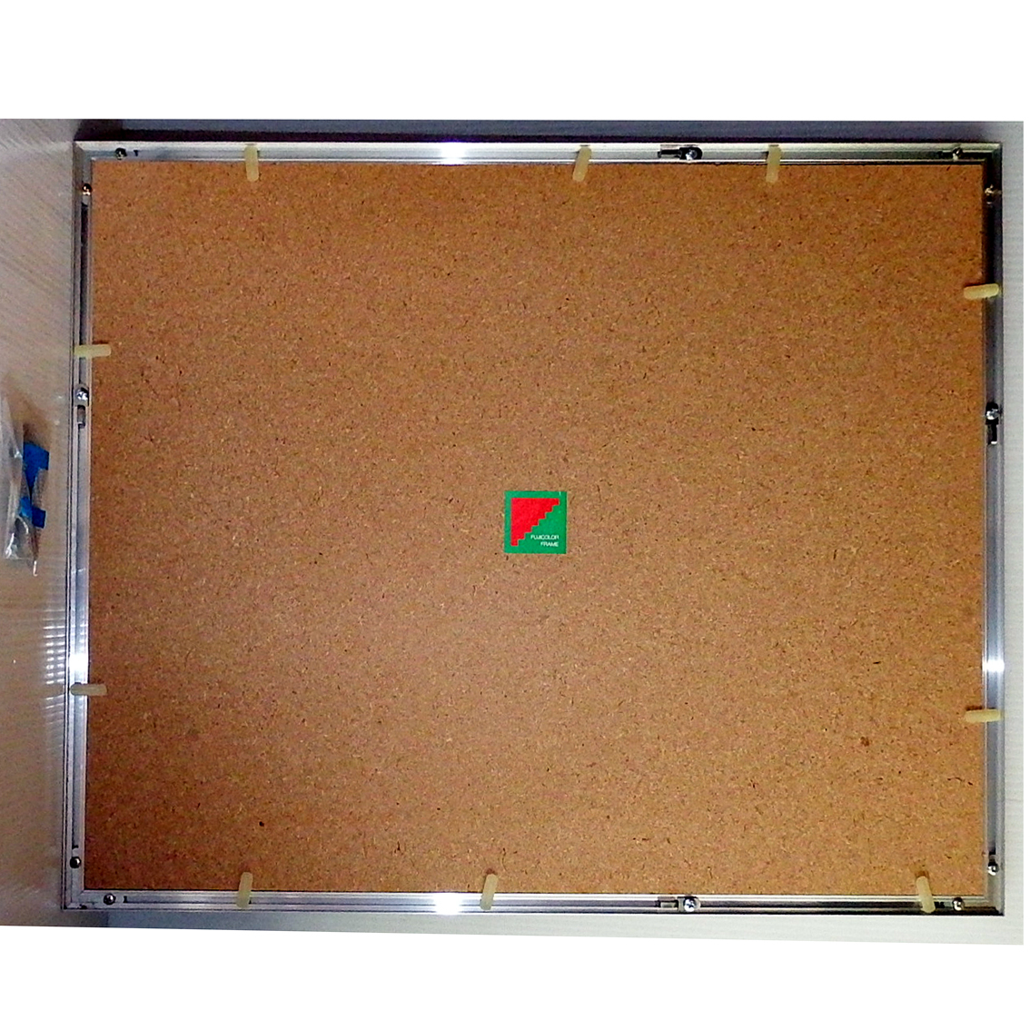 IB0455　フジカラー　アルミ額　半切　A10N　ガラス入り　ひも付_画像3