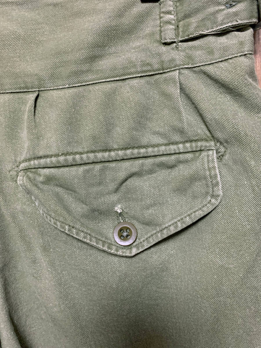 Size4 DRILL SHORTS グルカショーツ 1950Pattern GREEN Vintage イギリス軍 1967 60's ヴィンテージ ドリルショーツ の画像6