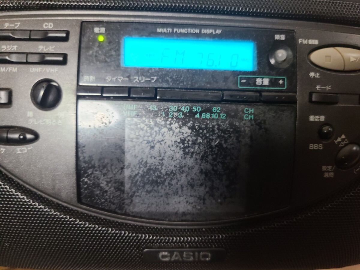 1円〜スタート！【ラジオのみok】CASIO CD-G560 液晶テレビ付き CDラジオカセット_画像6