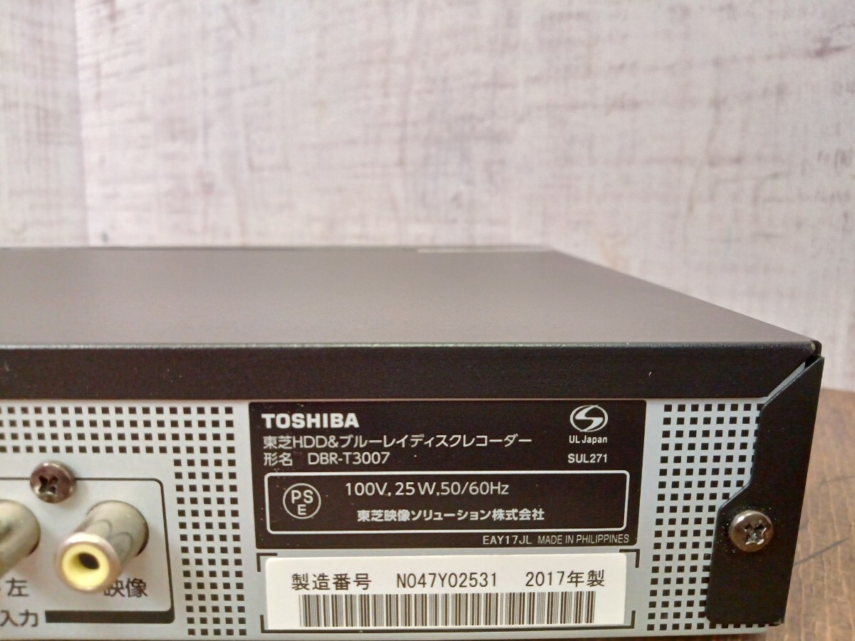 TOSHIBA 東芝 DBR-T3007 REGZA レグザ HDD/BDレコーダー ブルーレイレコーダー Blu-ray ブルーレイ 2017年製 BD ジャンクの画像5