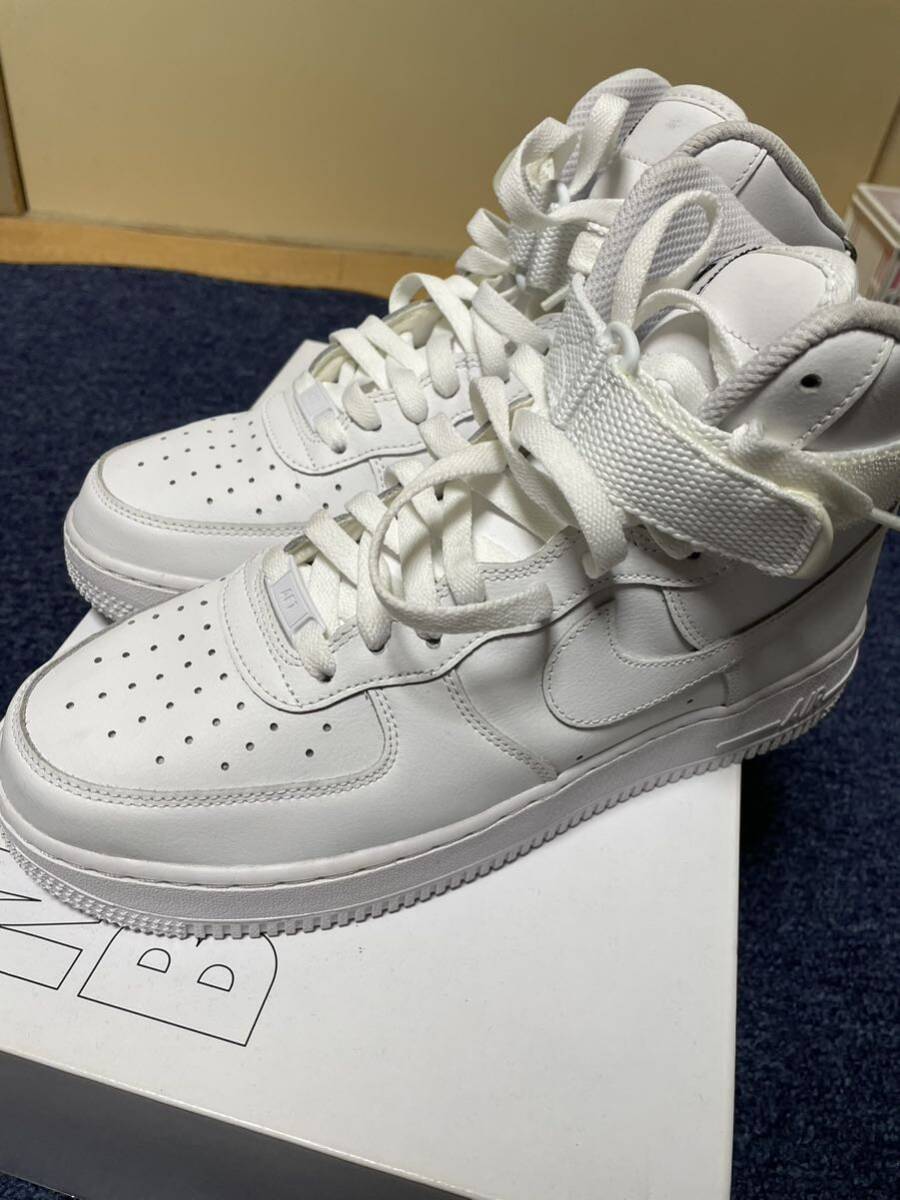 NIKE BY YOUナイキAIR FORCE エアフォース ホワイト ハイカット26.5白_画像1