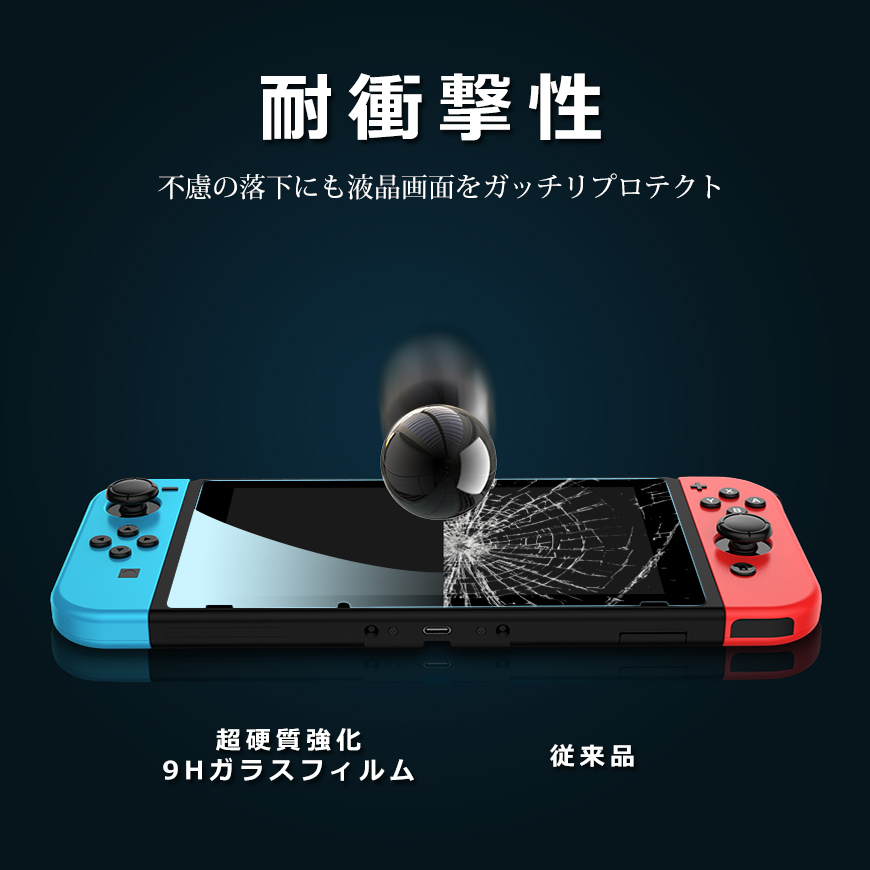 在庫残りわずか Nintendo switch 任天堂 スイッチ 保護フィルム 9H 強化ガラスフィルム 保護シール 高硬度 0.3mm ネコポス 送料無料_画像5