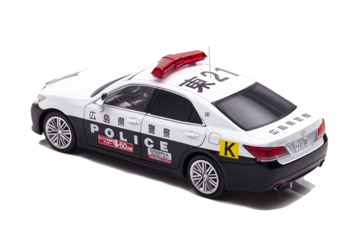 RAI'S 1/43 トヨタ クラウン アスリート (GRS214) 2023 広島県警察 所轄署交通課 G7サミット車列先導基準車両【東21】(H7432301)_画像3