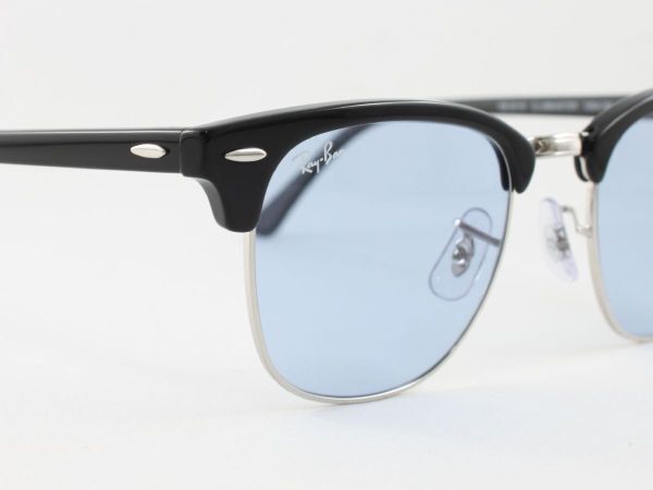 ケース黒 Ray-Ban レイバン RB3016-1354/64 サングラス CLUBMASTER クラブマスター ブラック ライトブルー サーモント ブロー 135464_画像4