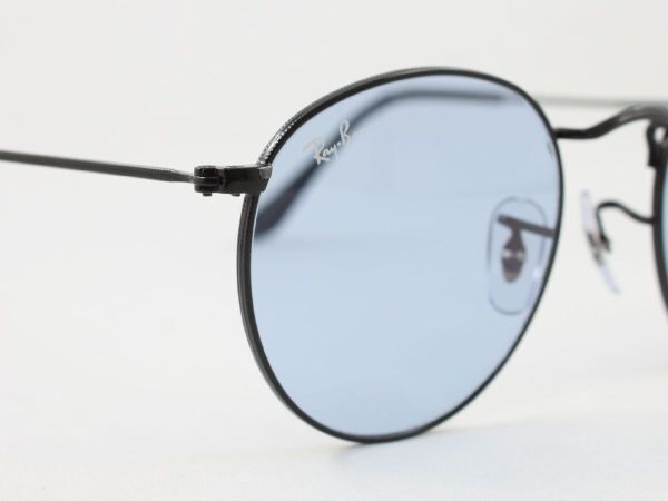 Ray-Ban レイバン RB3447-002/64 サングラス ROUND METAL ラウンドメタル ブラック ライトブルー ライトカラー ラウンド 丸メガネ 00264の画像4