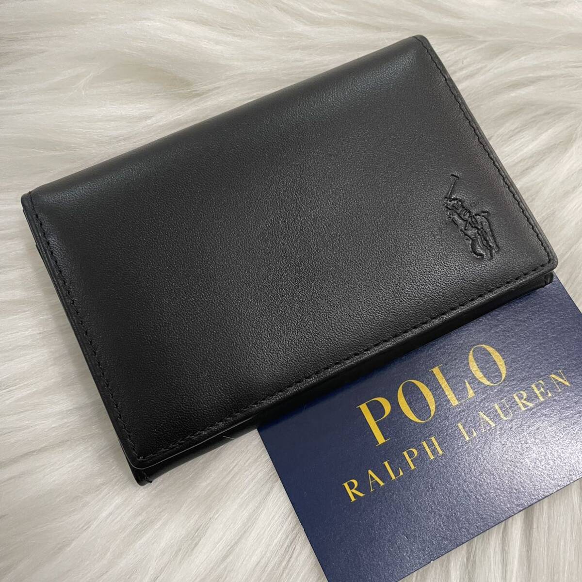 Polo Ralph Laure ポロ ラルフローレン 名刺入れ カードケース カード入れ パスケース 定期入れ 極美品 未使用品 レベル品の画像1