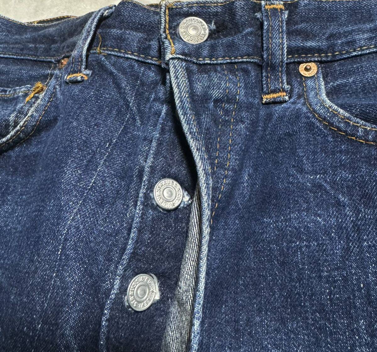 濃紺 70s Levis501 66前期 縦落ち 34×29 スレーキスタンプ リーバイス オリジナル ビンテージ / BIGEビッグE 501XX 502 505 606_画像5