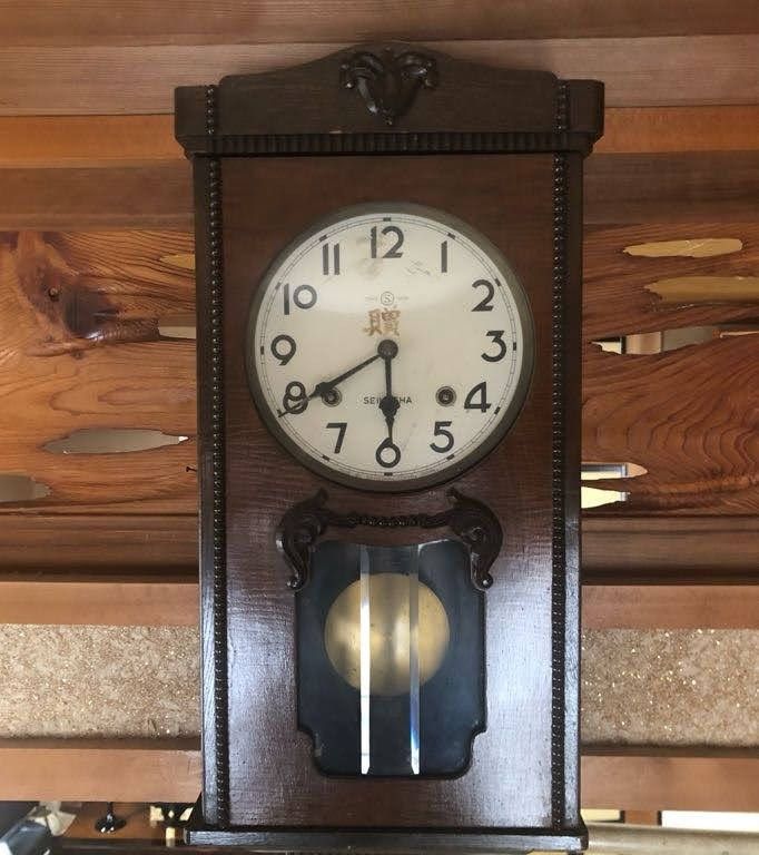 SEIKO　ゼンマイ式柱時計　（昭和30年代　精工舎　ジャンク）