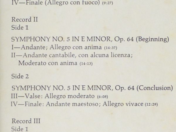 ■Leonard Bernstein（レナード・バーンスタイン：指揮）｜The Great Tchaikovsky Symphonies No.4, No.5, No.6 ＜LP3枚BOX 1969年 US盤＞_画像8