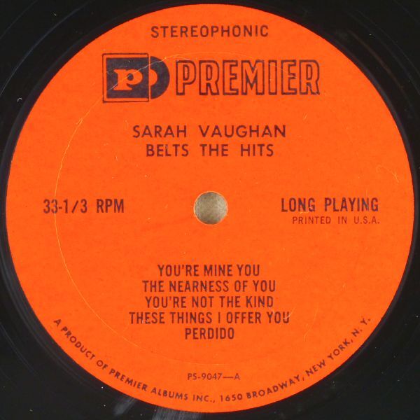 ■Sarah Vaughan（サラ・ヴォーン）｜Belts The Hits ＜LP 1966年 US盤＞_画像4