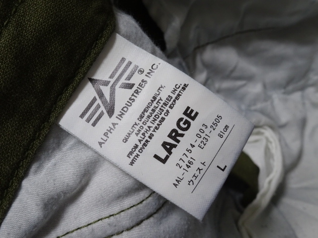 ALPHA INDUSTRIES 1970s U.S.ARMY M-65 CARGO PANTS L size / アルファ ミリタリー カーゴパンツ 米軍 レプリカ メンズの画像9