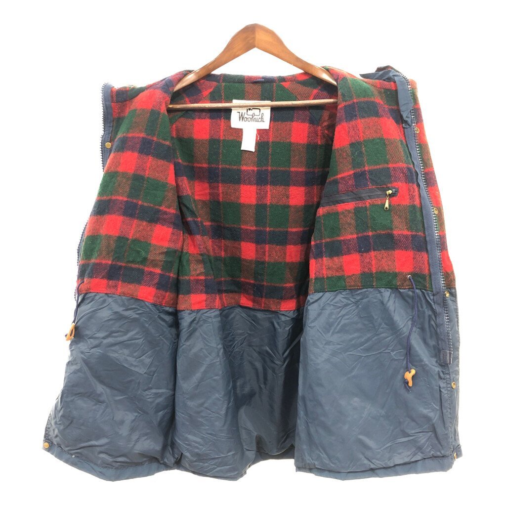 70年代 USA製 WOOLRICH ウールリッチ マウンテンパーカー アウトドア アメカジ ネイビー (メンズ M) 中古 古着 P9423_画像3