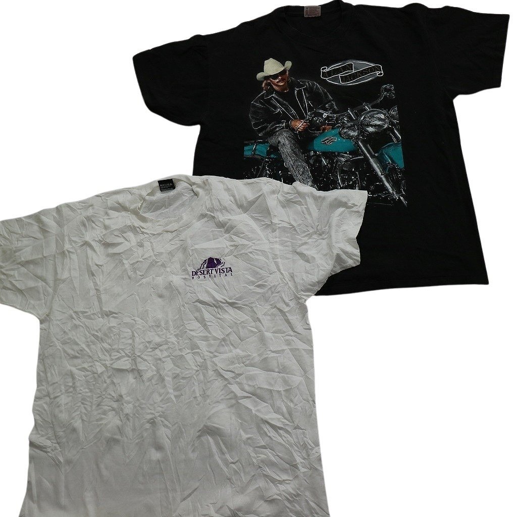 古着卸 まとめ売り 〜90s オールド 半袖Tシャツ 10枚セット (メンズ XL ) 人物 ミリタリー ワンポイント 丸首 MS1971の画像3