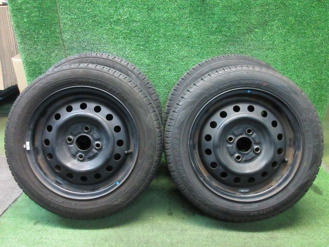 スチール 14インチ 14x4.5J PCD100 +? 4H 155/65R14 4本 タント ムーヴ ワゴンR 等  2023.12.27.O.4-A80 23120469の画像1