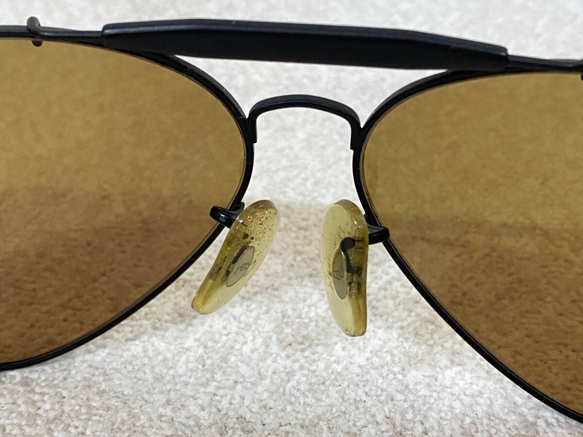 M-6023 【同梱不可】980円～ 中古品 Ray-Ban/レイバン サングラス W1666 ティアドロップ ブラック×ブラウン メンズ アクセサリー の画像6