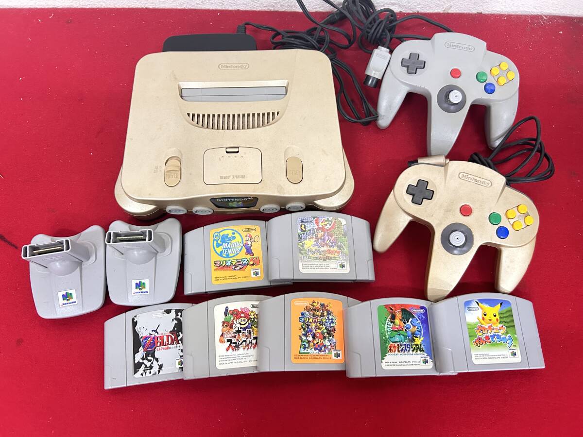 M-6066⑦ 【同梱不可】980円～ 中古品　Nintendo/任天堂　Nintendo64　本体・コントローラー・ソフトまとめ　ゲーム機　通電OK　_画像1