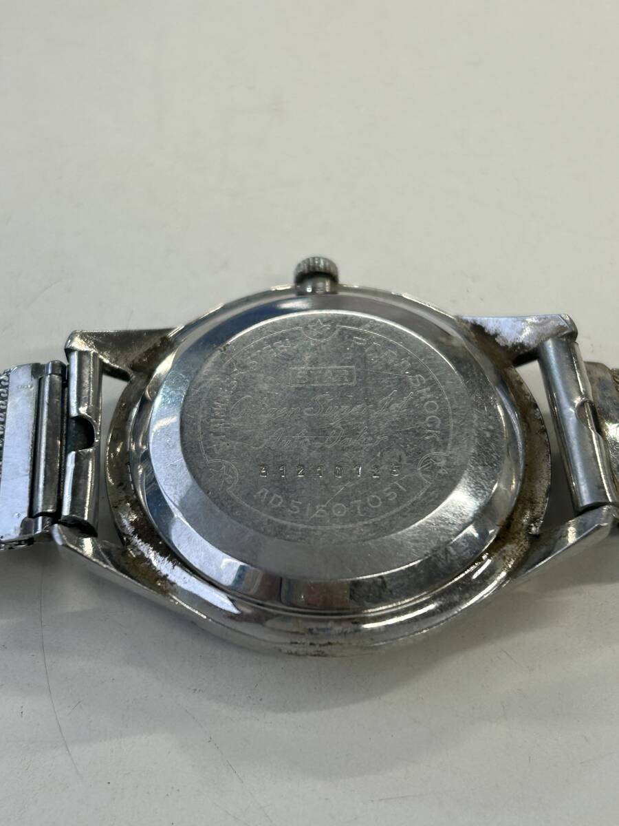 M-6055【同梱不可】980円～ 中古品 CITIZEN/シチズン スーパージェット オートデーター 39石 シルバー文字盤 自動巻き メンズ 腕時計の画像5