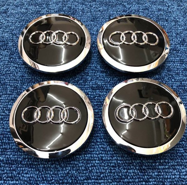 アウディ センターキャップ 69mm ブラック 4個セット AUDI 新品 未使用 送料無料_画像1