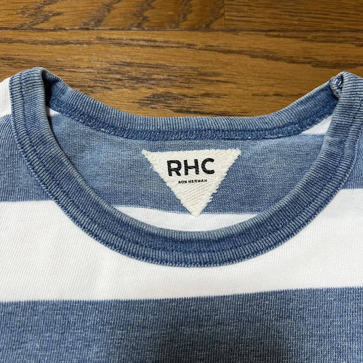 RHC ロンハーマン　インディゴ　ボーダー　Tシャツ　メンズ　白　S 半袖_画像3