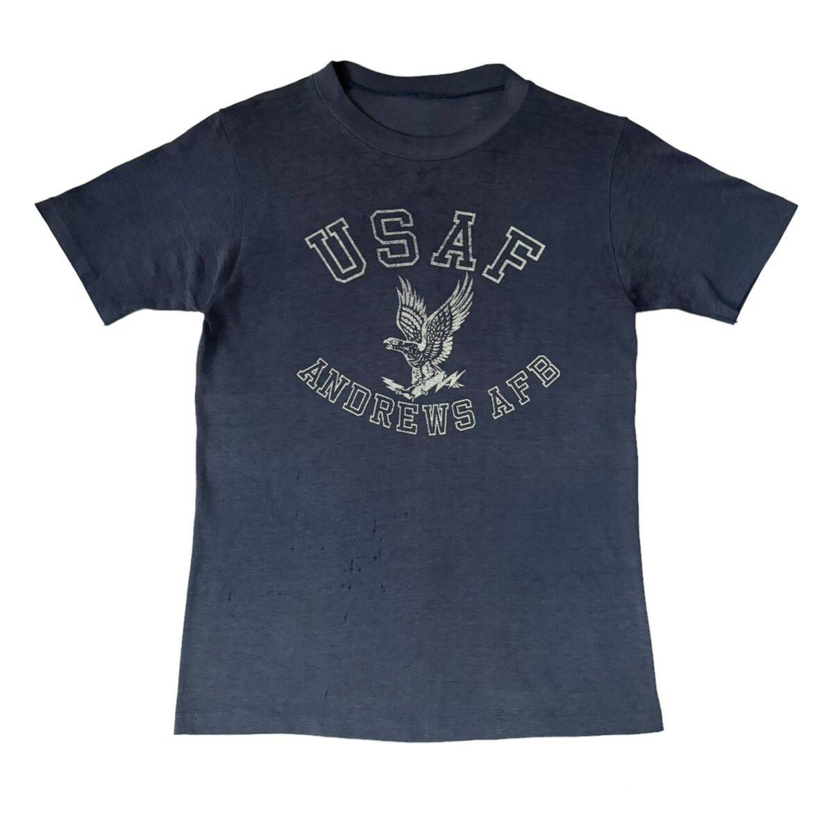 80s Unkown USAF Andrews AFB Cotton Polyester Print Tee 80年代 アメリカ空軍 プリント Tシャツ military ミリタリー 米空軍 Air Force_画像1