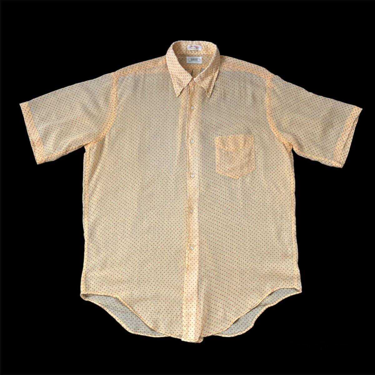 60s Gant Shirtmakers Wallachs Polka Dot Pattern S/S B.D Shirt 60年代 ガント 水玉柄 半袖 ボタンダウンシャツ vintage ヴィンテージ_画像1