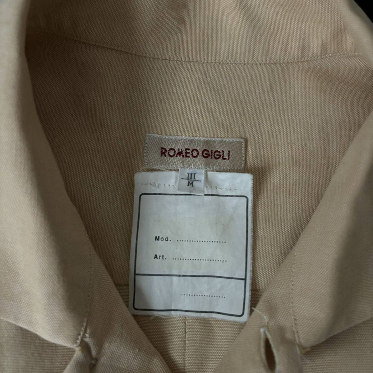 90s Romeo Gigli Cotton Oxford Open Collar Shirt Wide Spread Collar 90年代 ロメオジリ オックスフォード オープンカラーシャツ_画像5