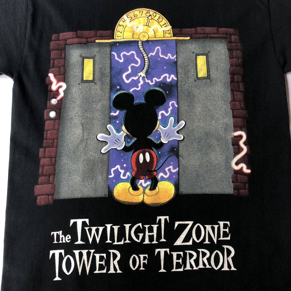 90s Mickey Inc The Twilight Zone Tower of Terror Print Tee made in USA 90年代 ミッキー タワーオブテラー Tシャツ アメリカ製_画像3