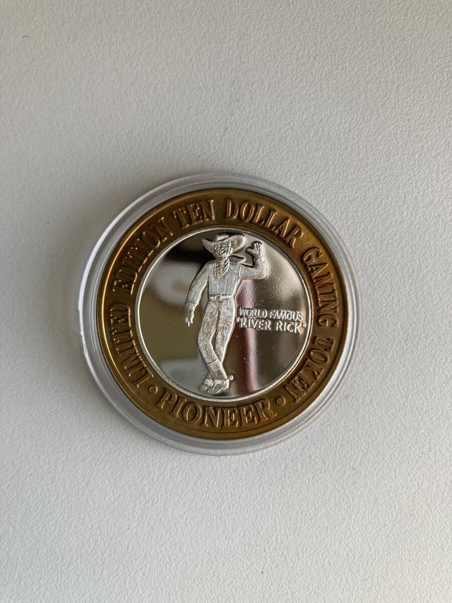 銀貨 純銀製 10ドル トークン メダル アメリカ ラスベガス ピオナー PIONEER コインカプセル保管品の画像1