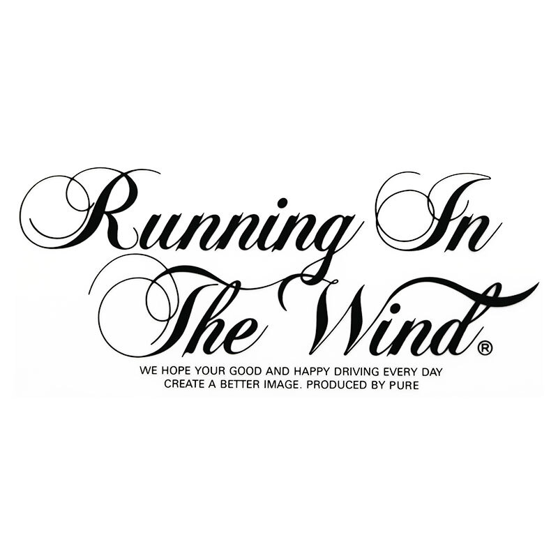 ◆メール100円◆ Running In The Wind 中 PP素材,耐水 東洋マーク ステッカー AP-167_画像1