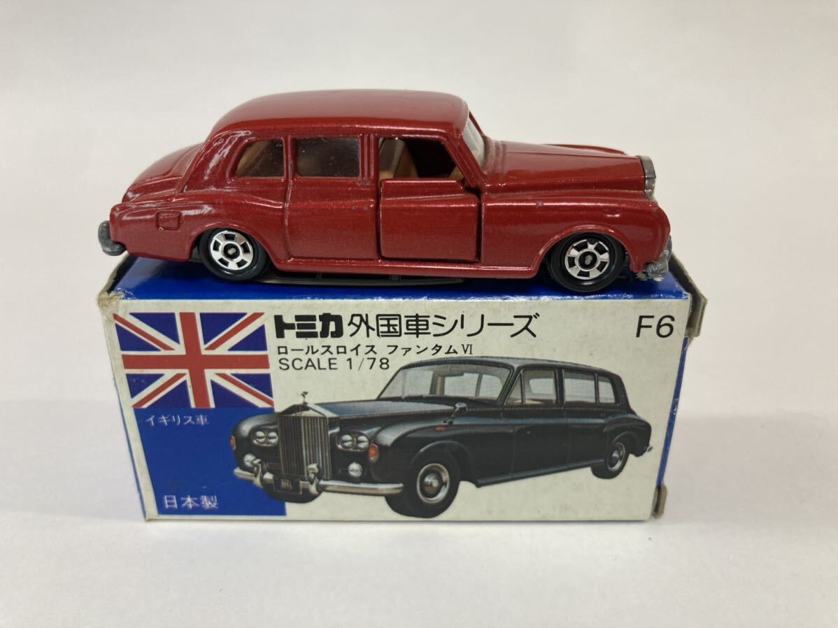 トミカ ミニカー　No F6 ロールスロイス　ファンタム6 輸出カラー（赤メタ）箱付き_画像2