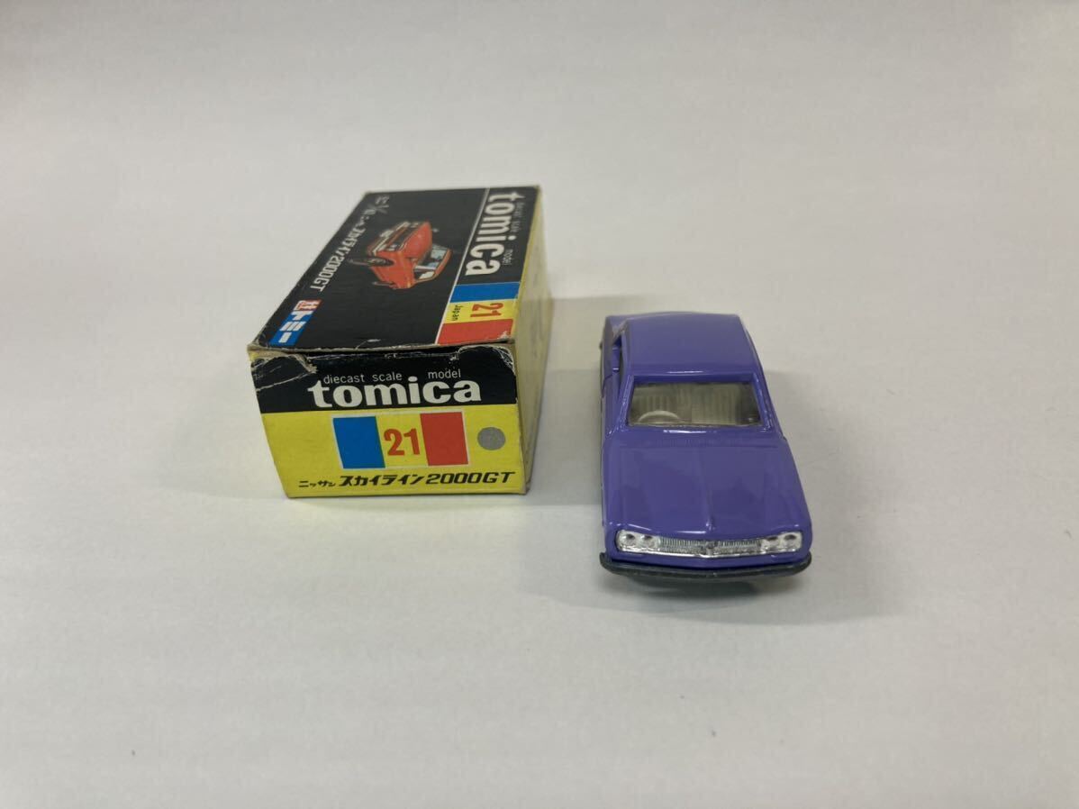 トミカ ミニカー No21 スカイライン 2000GT（紫）1Aホイール 箱付きの画像3