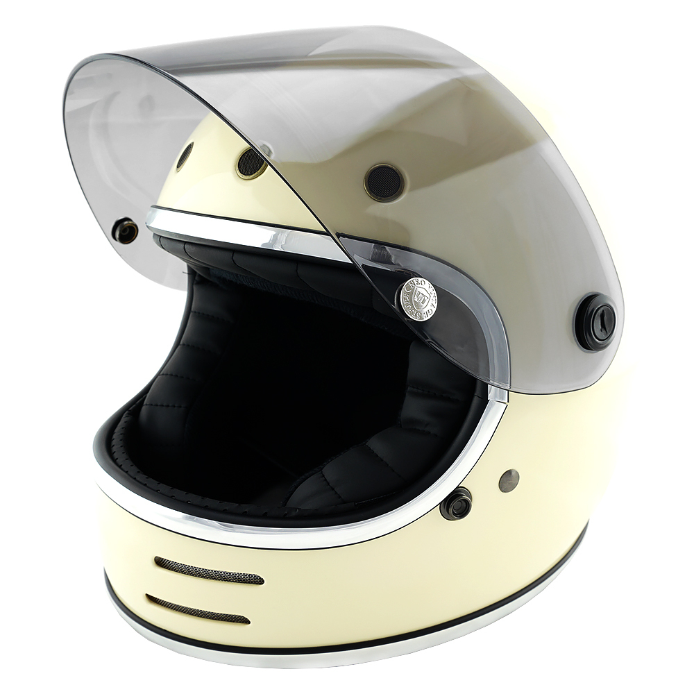フルフェイスヘルメット アイボリー×ライトスモークシールド Lサイズ:59-60cm対応 VT-9 ステッカー付き VT9_画像2