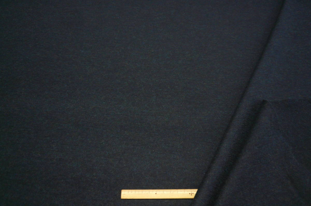 a977・終・ウール100%・濃紺2.5m・圧縮ニット・2way・霜降・光沢有・アンサンブル・スカート・ワンピース・チュニック・カーディガンの画像3