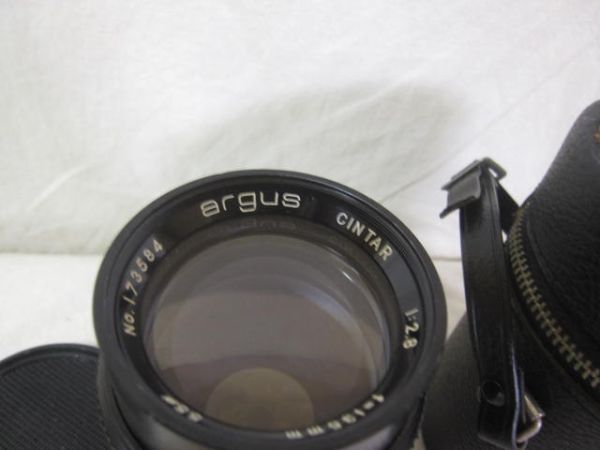 富岡光学 ARGUS CINTAR アーガスシンター/1:2.8 135mm オールドレンズ ケース付 良品の画像3