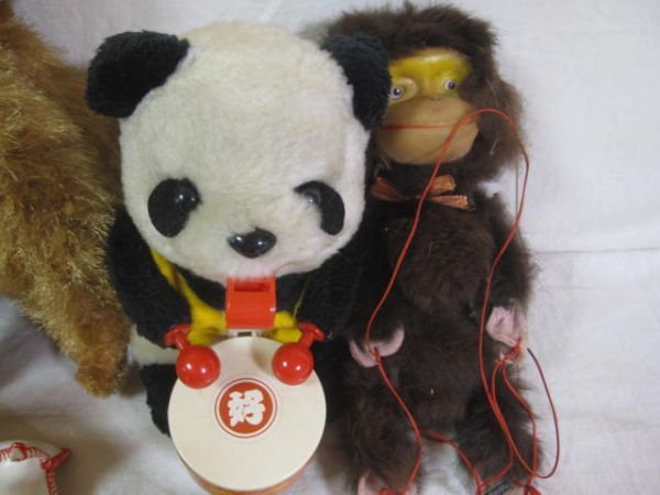 当時物 ぬいぐるみ 革製 レザー 犬 プードル 猿 ゾウ モール 人形 玩具 ビンテージ 昭和レトロ 色々15点まとめての画像4