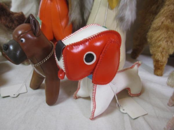 当時物 ぬいぐるみ 革製 レザー 犬 プードル 猿 ゾウ モール 人形 玩具 ビンテージ 昭和レトロ 色々15点まとめての画像6