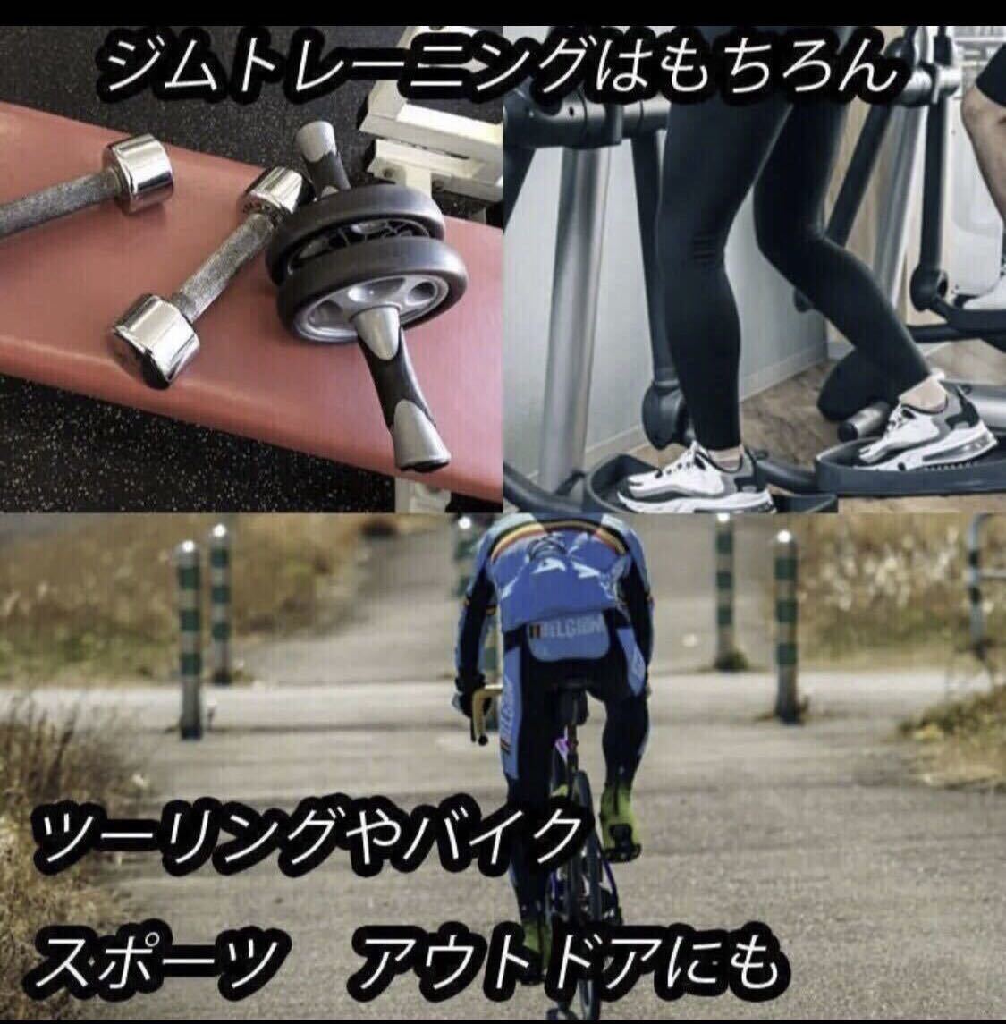 筋トレ ウェイトリフティング トレーニング ジム グローブ ジム 自転車 指なし 滑り止め付 Lサイズ 黒白_画像7
