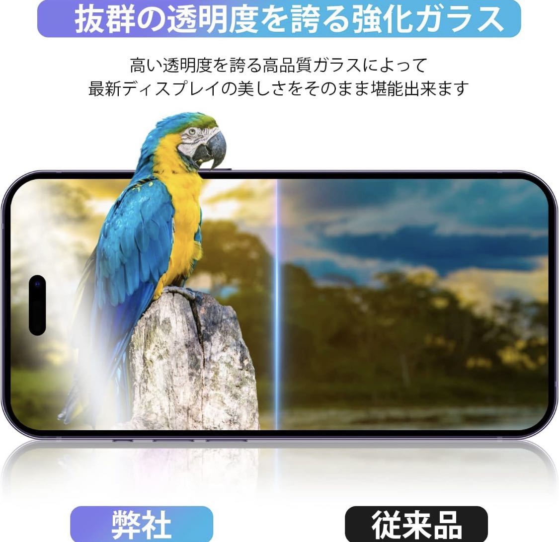 【2枚セット】【覗き見防止】iPhone15 pro（6.1インチ） ガラスフィルム 耐衝撃 飛散防止 撥水撥油 指紋防止の画像8