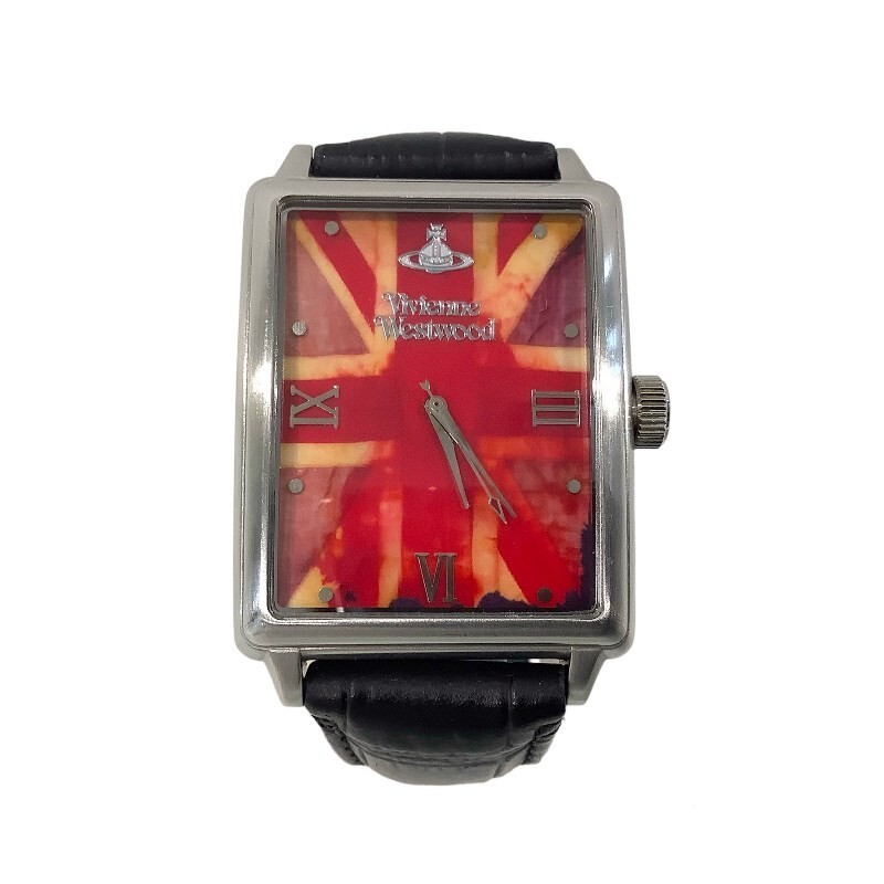 Vivienne Westwood ヴィヴィアン ウエストウッド スクエア ユニオンジャック QZ 腕時計 クオーツ時計 稼働品 【中古】KB-8263の画像1