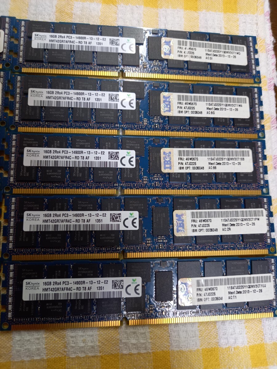 16GB×10枚 SKhynix 16GB 2Rx4 PC3-14900R-13-12-E2 サーバー用DDR3メモリの画像4