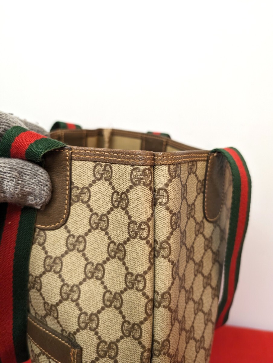 美品 極上！Gucci シェリーライン ビンテージトートバッグ オールドグッチ_画像3