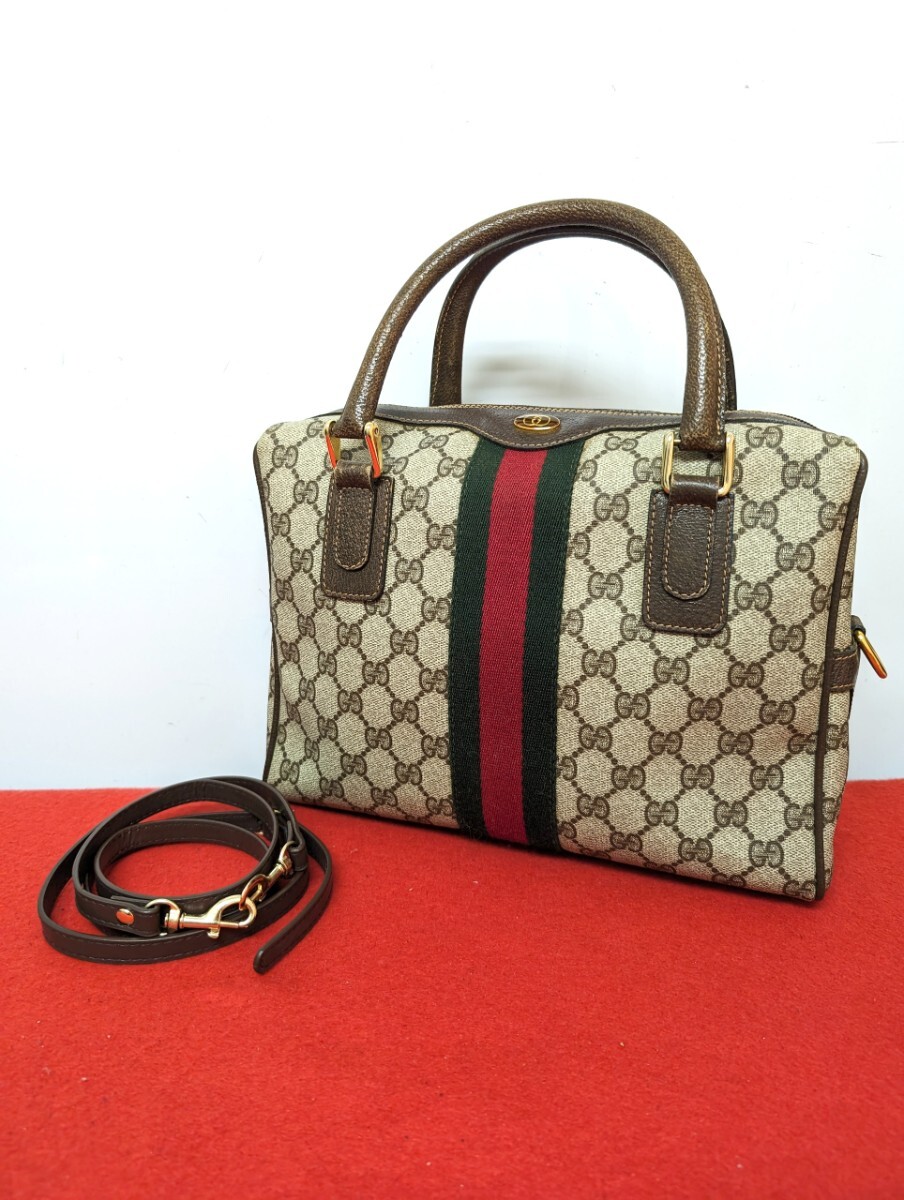 美品 極上！Gucci 2wayハンドバッグ ショルダーバッグ オールドグッチの画像2