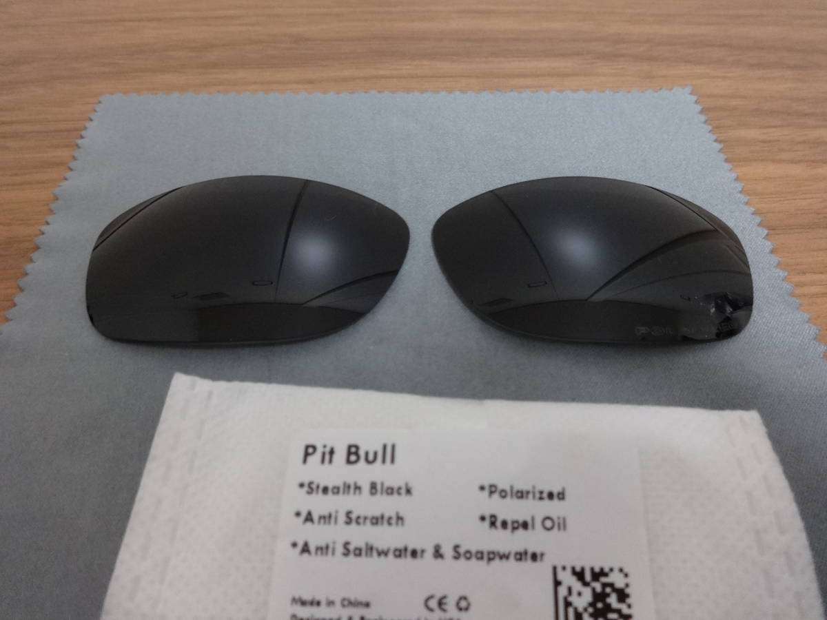 POLARIZED刻印入り！超処分価格★ オークリー PIT BULL ピットブル用 カスタム偏光ハイグレードレンズ BLACK Color 新品 PITBULL の画像1