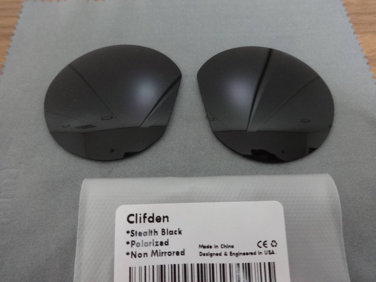 OAKLEY オークリー CLIFDEN クリフデン用 カスタム偏光 レンズ BLACK Color POLARIZEDの画像1