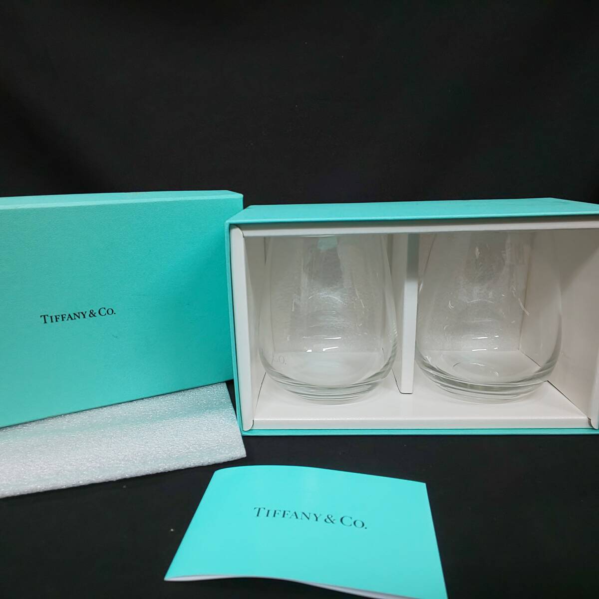 ◎ティファニー◎Tiffany & Co. タンブラー ペア ドイツ製クリスタルグラス TCO 2603 5597 箱 美品 即発送の画像1