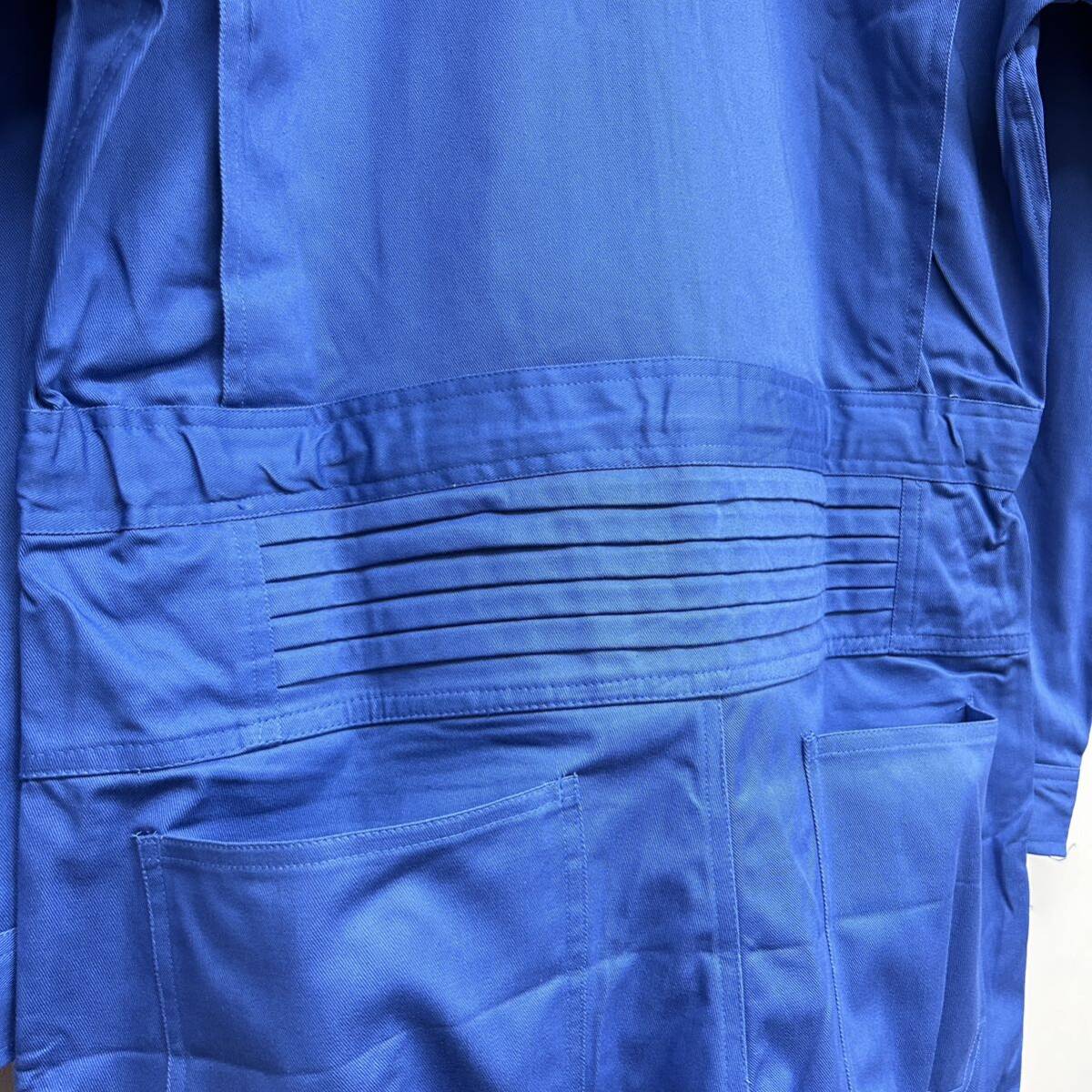 新品 TIME MACHINE 腰のびツナギ 服 メンズ LLサイズ ブルー 長袖つなぎ オールインワン 作業服 ツナギ Shiroya 綿100% コットン100%の画像9
