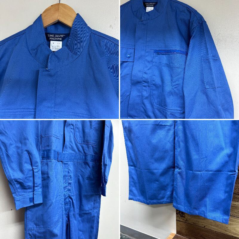 新品 TIME MACHINE 腰のびツナギ 服 メンズ LLサイズ ブルー 長袖つなぎ オールインワン 作業服 ツナギ Shiroya 綿100% コットン100%の画像4