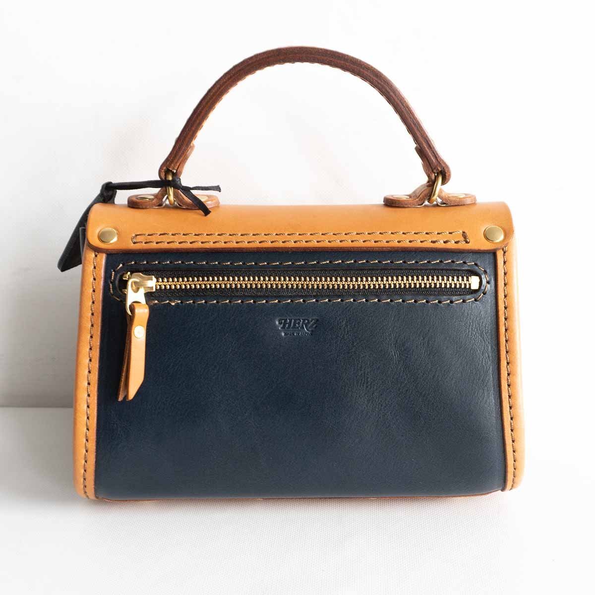 [2 tone color ] HERZ[ small Mini .n(Q-10) 2WAY shoulder bag ] leather bag 2404048